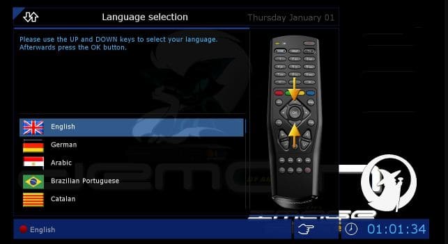 DreamBox receiver connected to TV