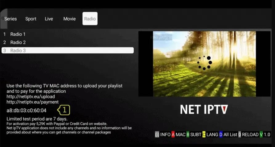 Net IPTV MAC Address