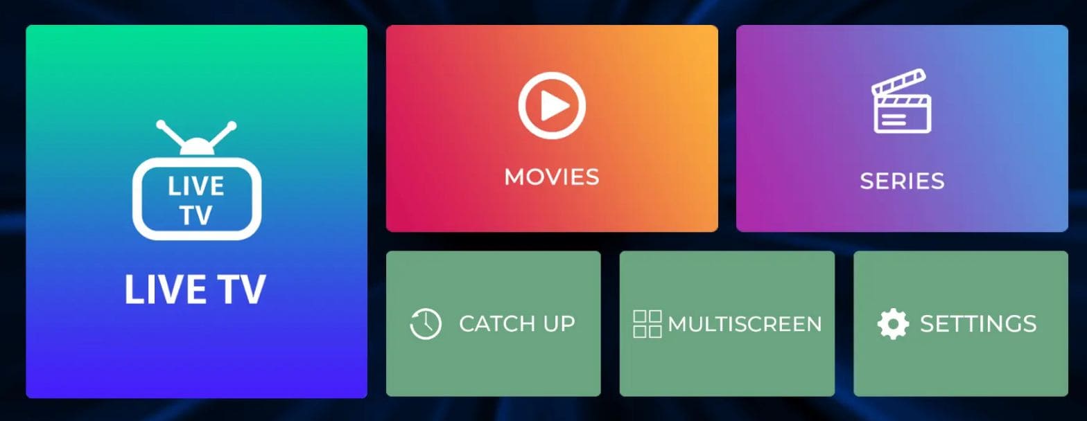 IPTV Smarters Pro app interface with live TV