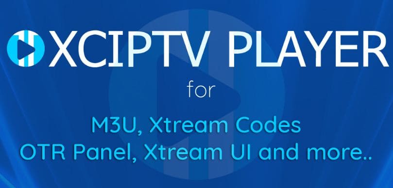 XCIPTV Player app interface on Android