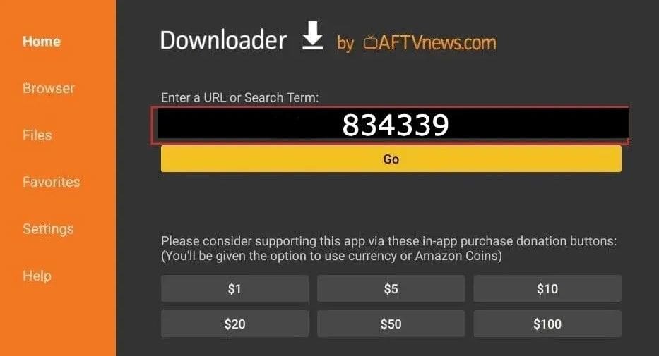Downloader app interface