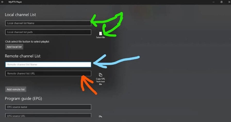 Adding playlist to MyIPTV Player