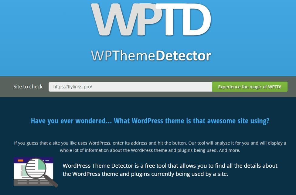 wordPress theme detector