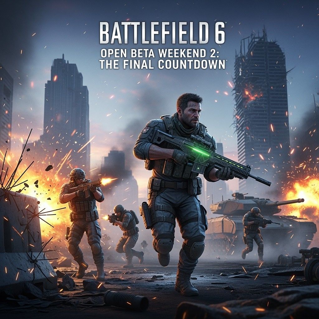 A squad of soldiers in advanced combat gear moving cautiously through a destructible, modern urban environment in a scene from the Battlefield 6 gameplay.